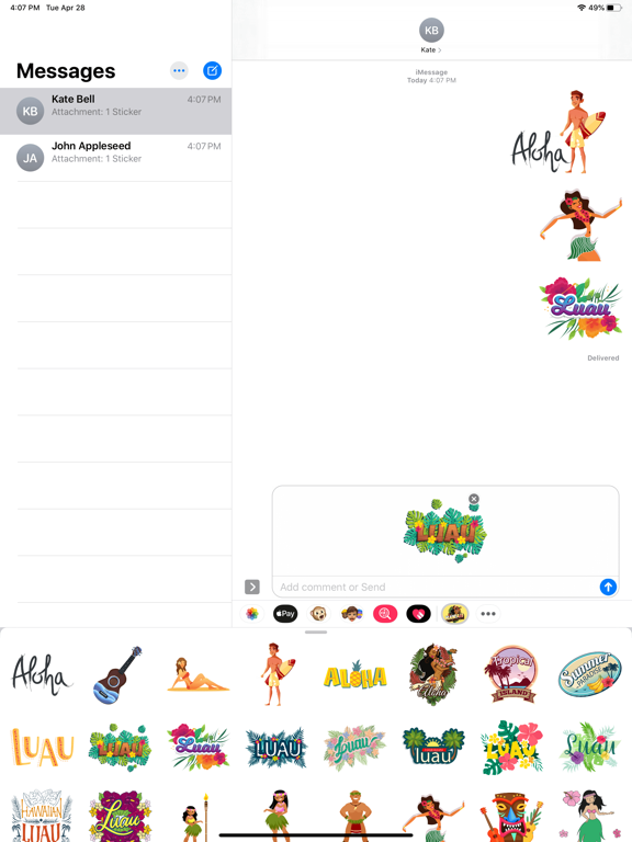 Screenshot #6 pour Hawaii Aloha Luau Stickers