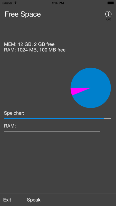 Free Space + Speedtest Screenshot