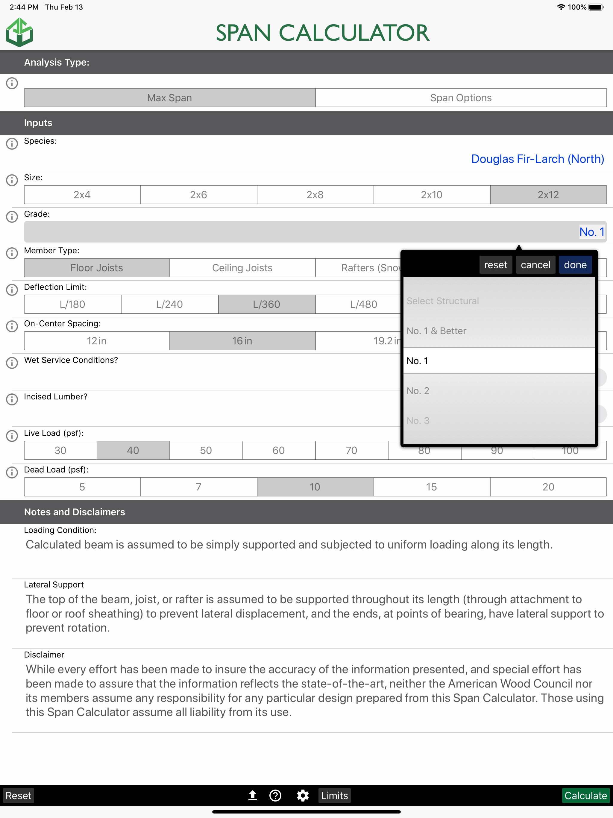Span Calc
