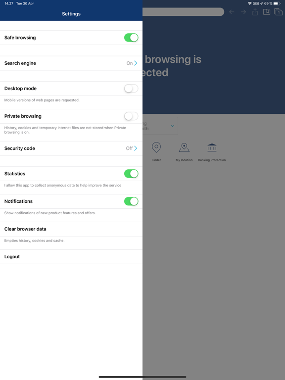 HT Internet SafeGuard iPad screenshot 2 - Utilities app