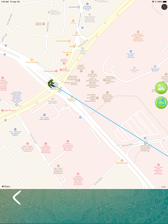 عرض اتجاه القبلة - القبلة iPad screenshot 9 - Navigation app