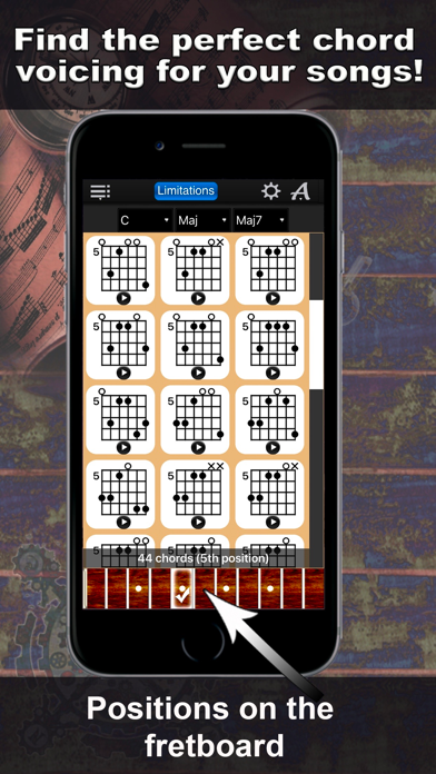 Guitar Chords Compass Lite iPhone screenshot 4 - Music app