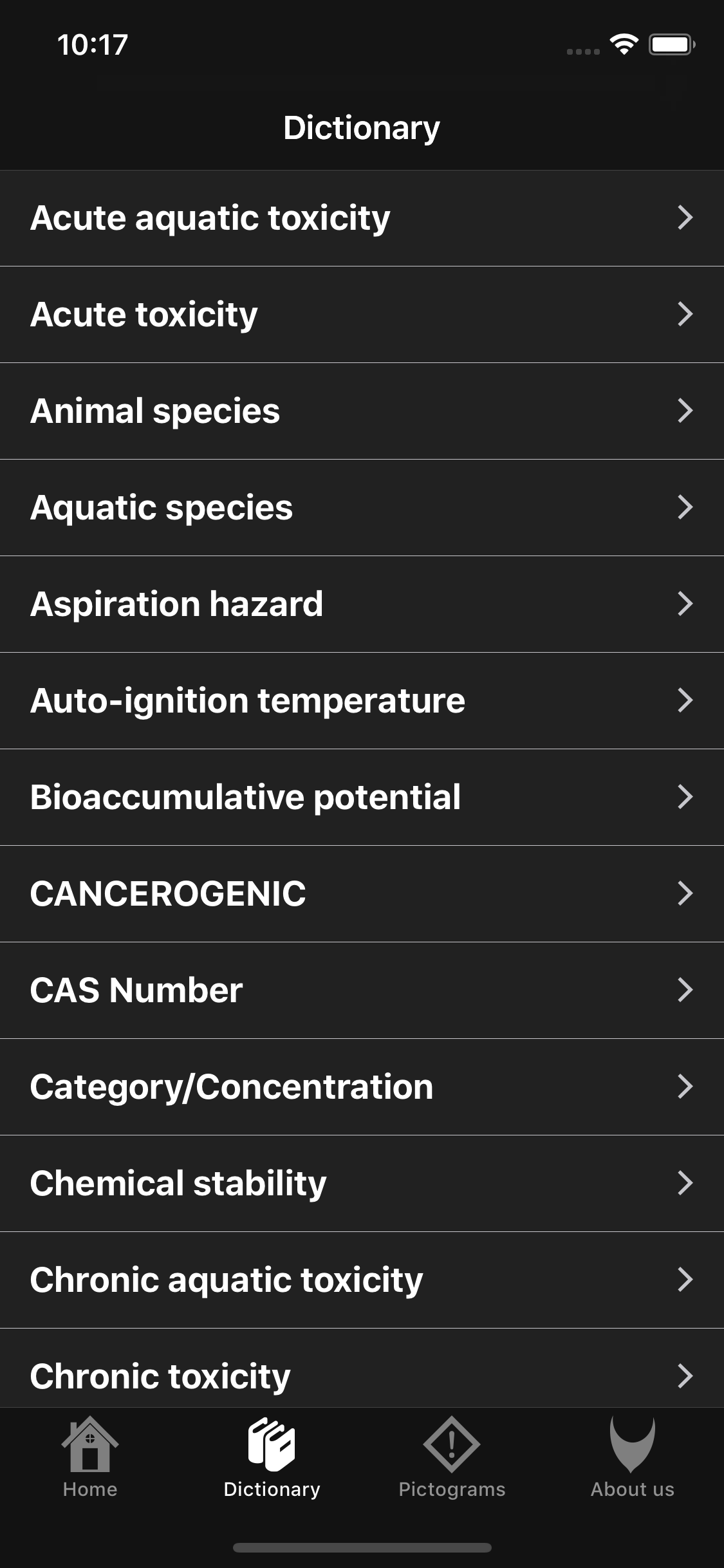 MSDS screenshot 2