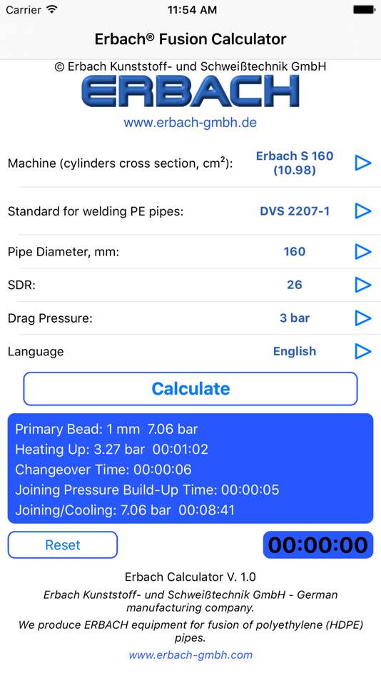 #1. Erbach® Fusion Calculator (iOS) Podle: Erbach Kunststoff- und Schweißtechnik GmbH