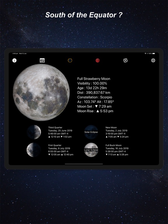 Lunar Phase - Moon Calendar iPad screenshot 4 - Entertainment app