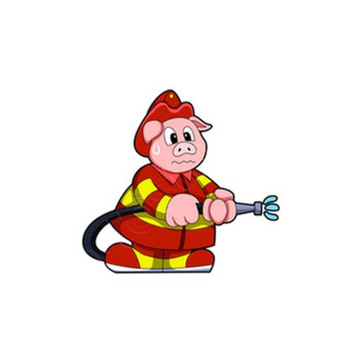 Fireman Piglet Stickers