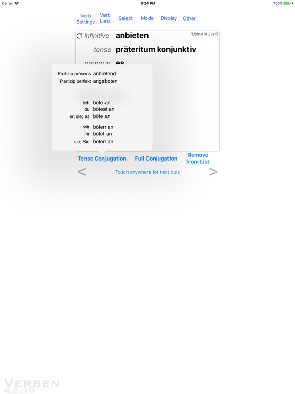 Screenshot #6 pour Verben - German Verb Trainer