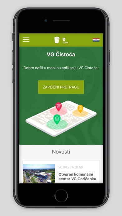 VG Čistoća app screenshot