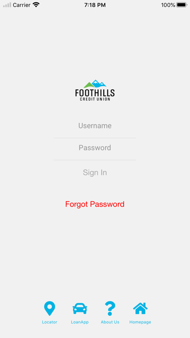 Foothills CU Mobile Banking Screenshot