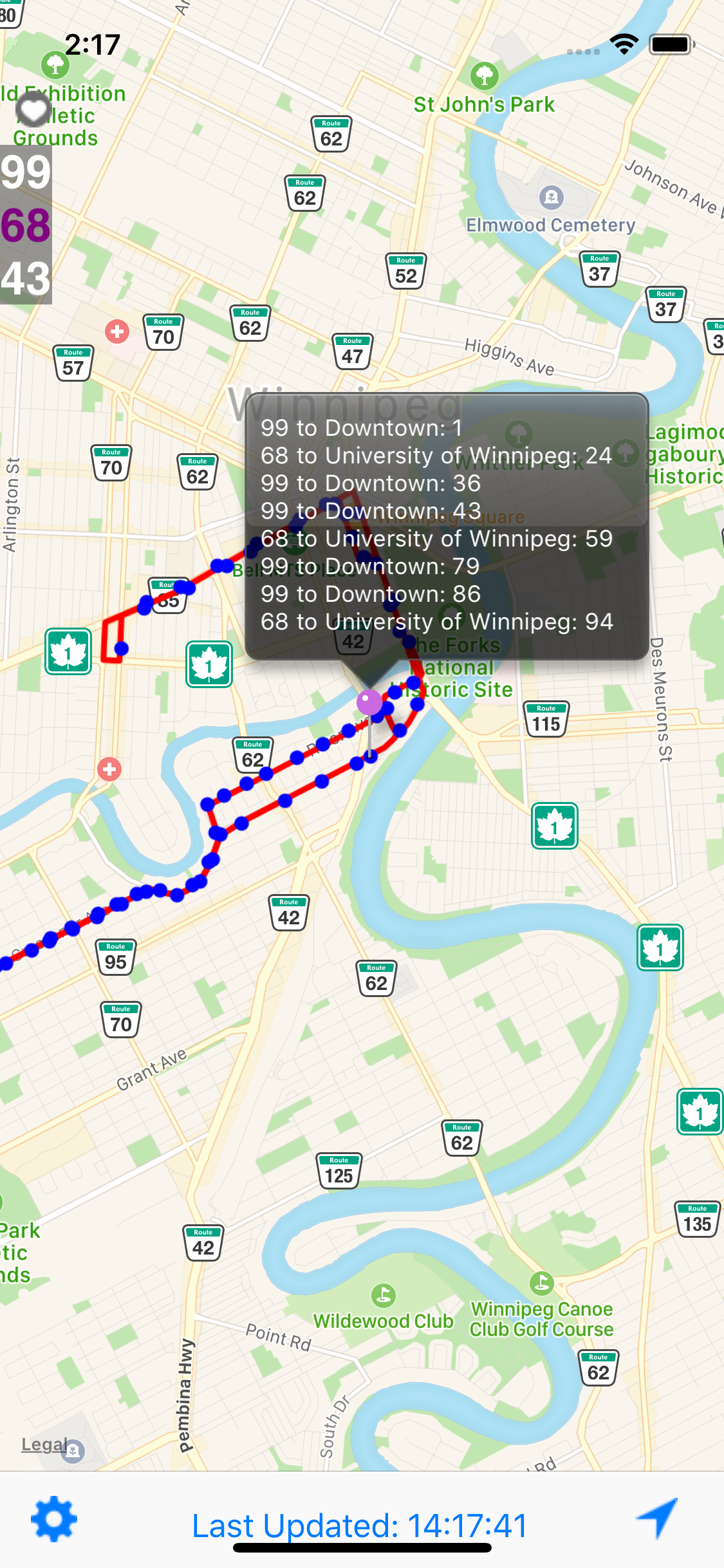 WPG Next Bus screenshot 2