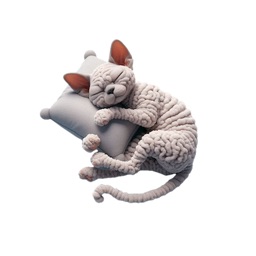 Sleeping Devon Rex Cat