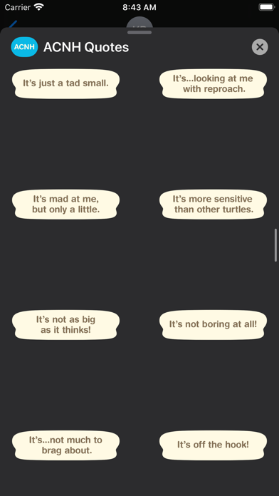 ACNH Quotes iPhone screenshot 6 - Stickers app