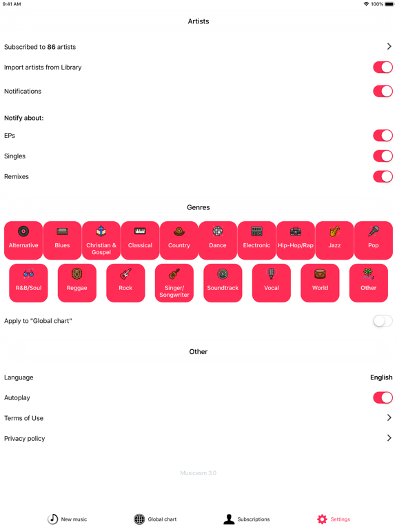 Musicasm: Best New Albums 2026 iPad screenshot 5 - Music app