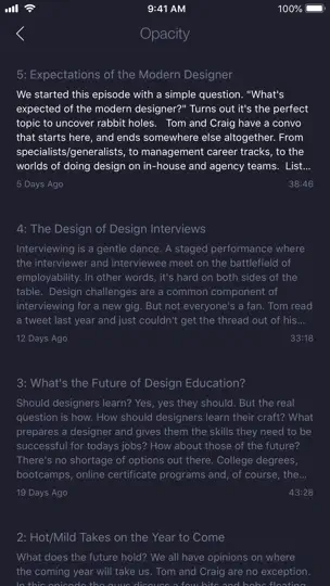 Captura de pantalla de Network - Podcast App en iPhone 3