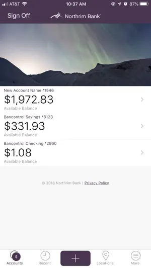 Northrim Bank - Business screenshot 1