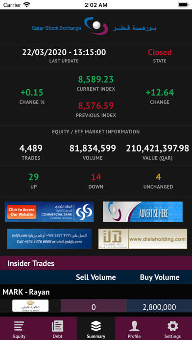 QSE Market Watch Screenshot