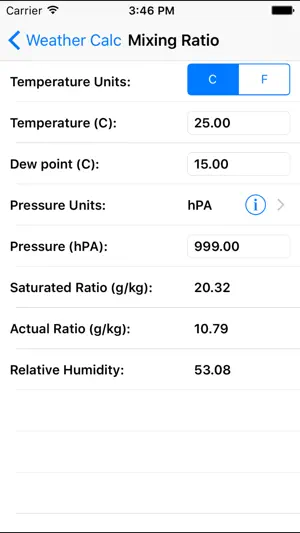 Weather Calc screenshot 2