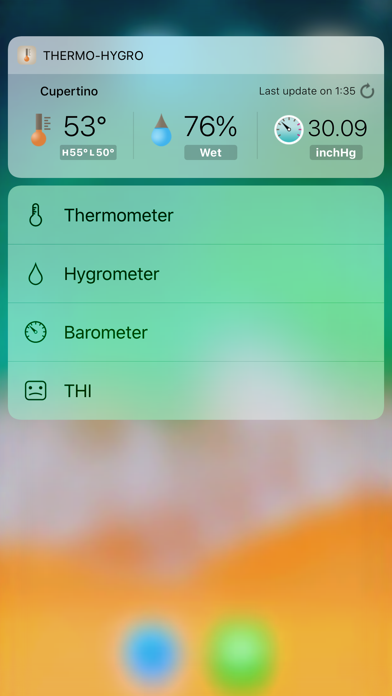 Thermo-hygrometer Screenshot