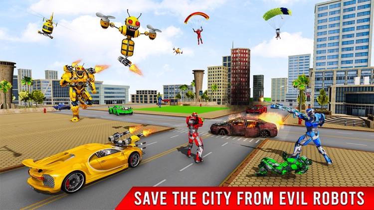 Bee Robot Transform Game 3D screenshot-4