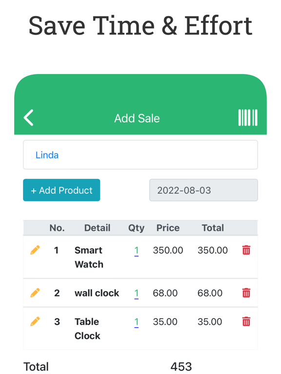 Daily Sales Record - POS, CRM iPad screenshot 5 - Business app