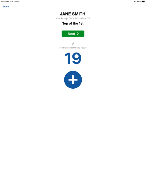 Baseball Ontario Pitch Count iPad screenshot