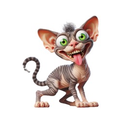 Goofy Devon Rex Cat Stickers