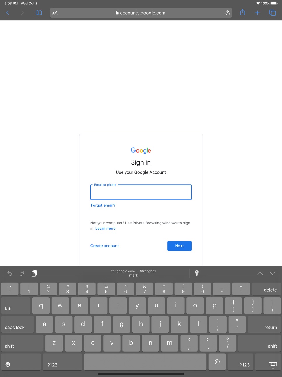 iPad screenshot