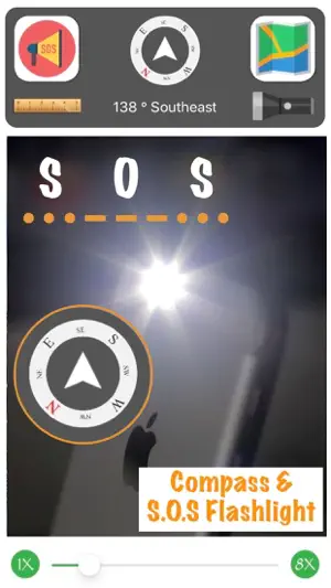 Binoculars 8X. SOS Morse Light screenshot 2