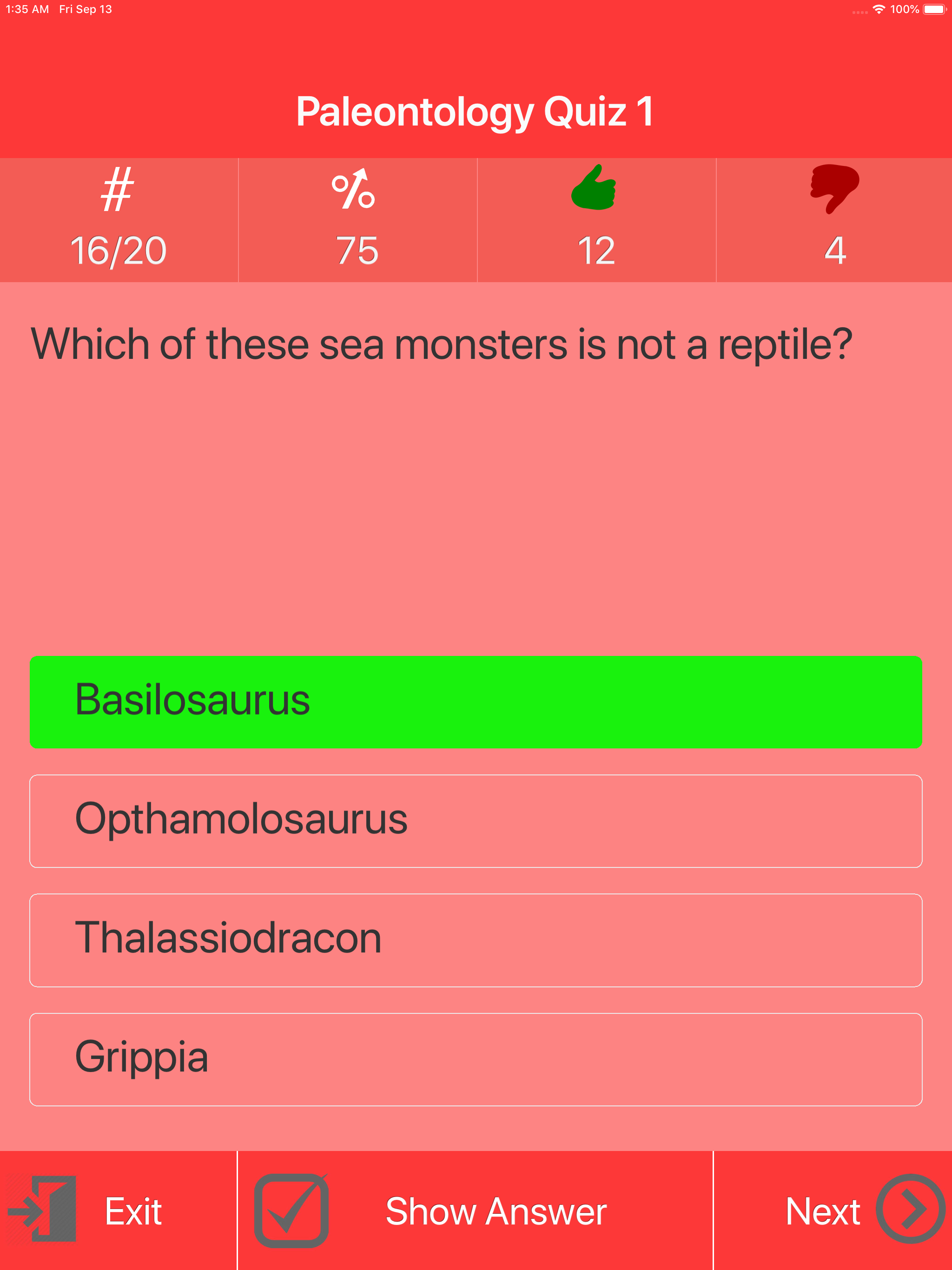 The Paleontology Quizzes screenshot 10