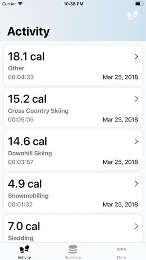 Winter Sports: Track Calories screenshot 1