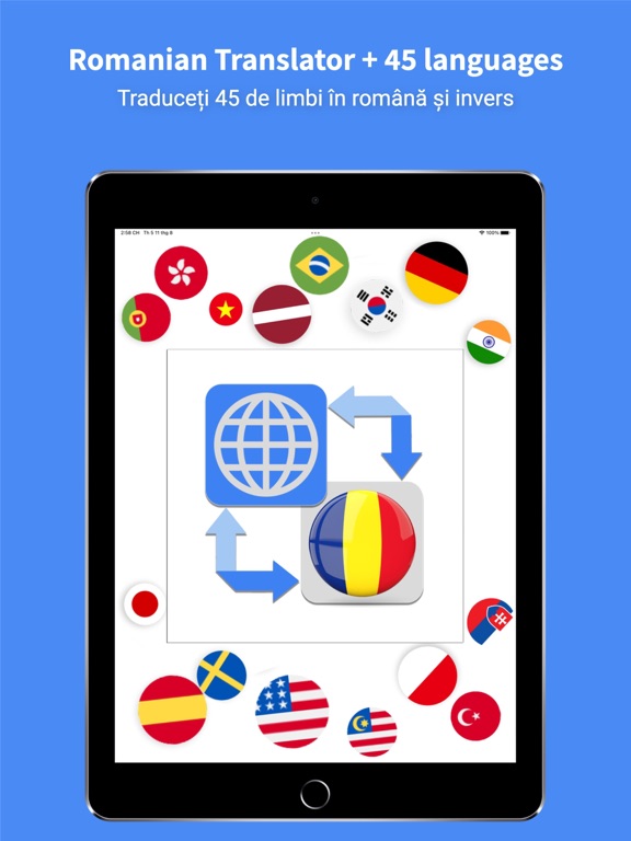 Romanian Translator Pro + iPad screenshot 1 - Productivity app