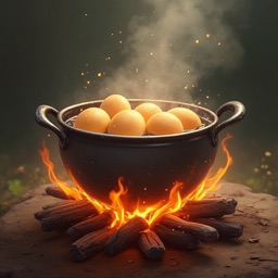 Golden Chicken Eggs Boil