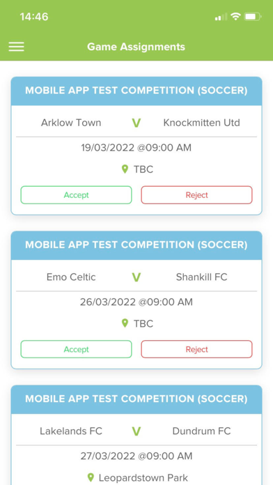 SportLoMo Game Management Screenshot