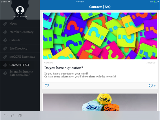 imCORE Network iPad screenshot