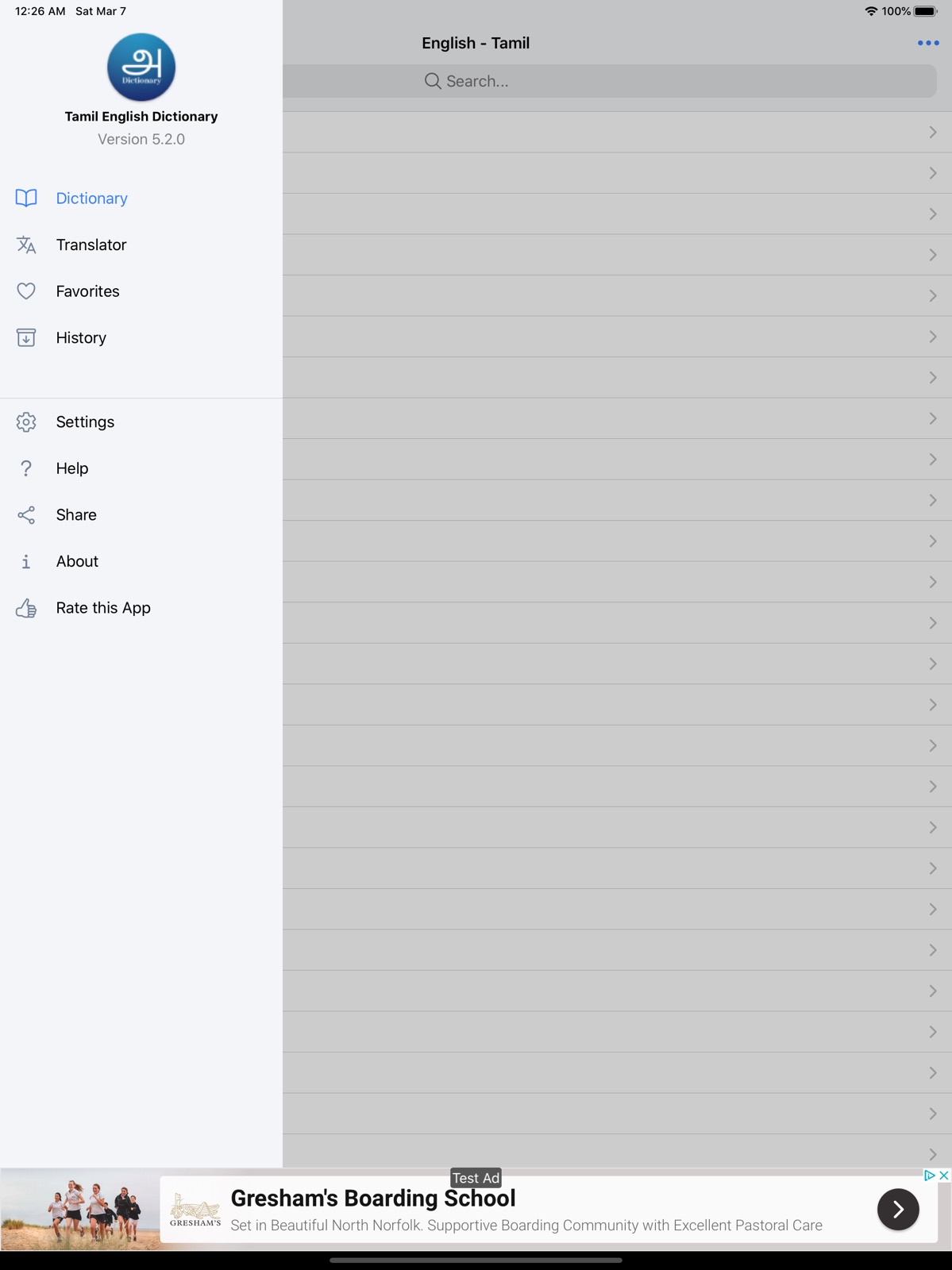 Tamil English Dictionary ipad screenshot 3
