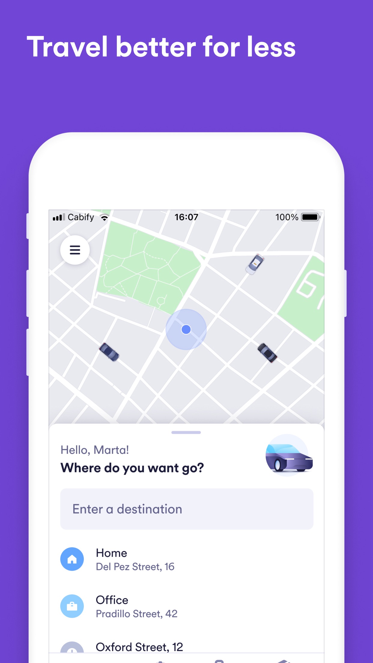 Screenshot do app Easy, um app da Cabify