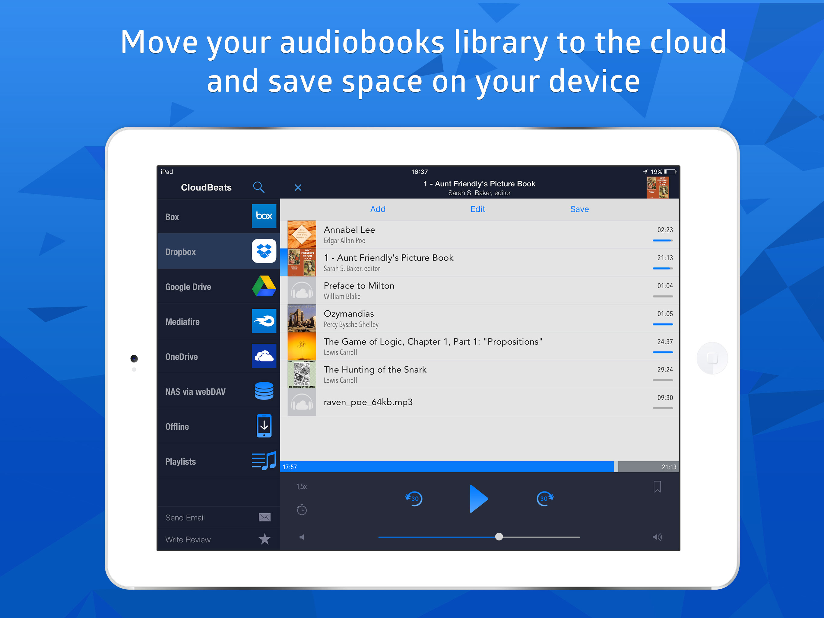 CloudBeats: audio book player