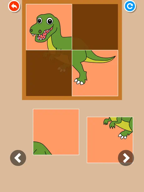 Dinosaur puzzle Doodle Colorin
