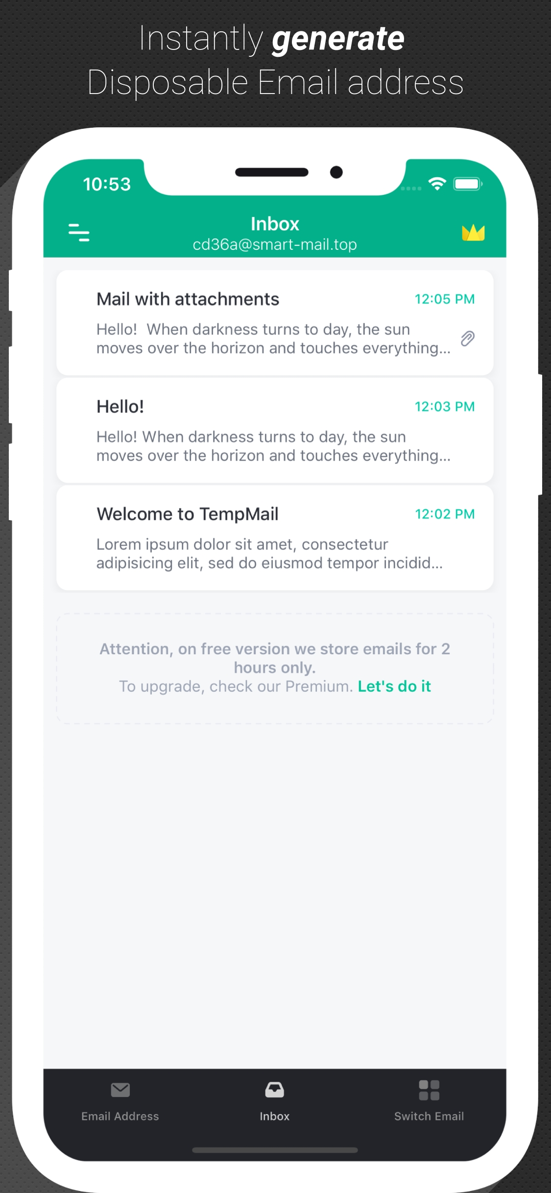 Temp Mail - Temporary Email screenshot 2