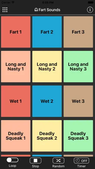 Captura de pantalla de Fart Sounds en iPhone 1