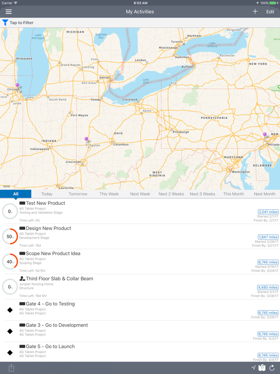 Oracle Primavera P6 EPPM iPad screenshot