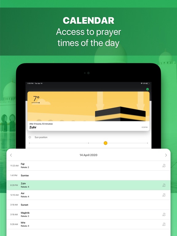 Muslim Pray Times Qibla Finder iPad screenshot 4 - Reference app