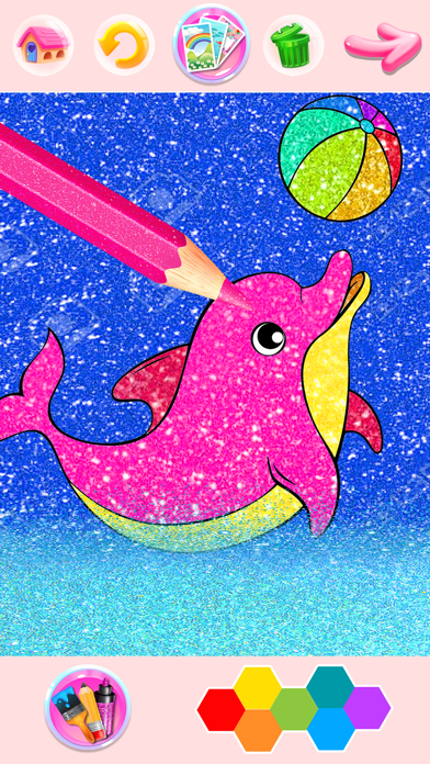 Rainbow Glitter Coloring Book Screenshot