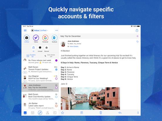 Blue Mail - Email | Calendar iPad app afbeelding 1