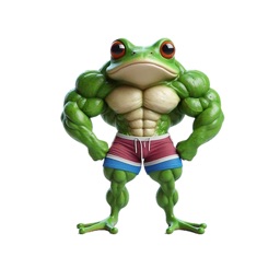 Bodybuilder Frog Stickers