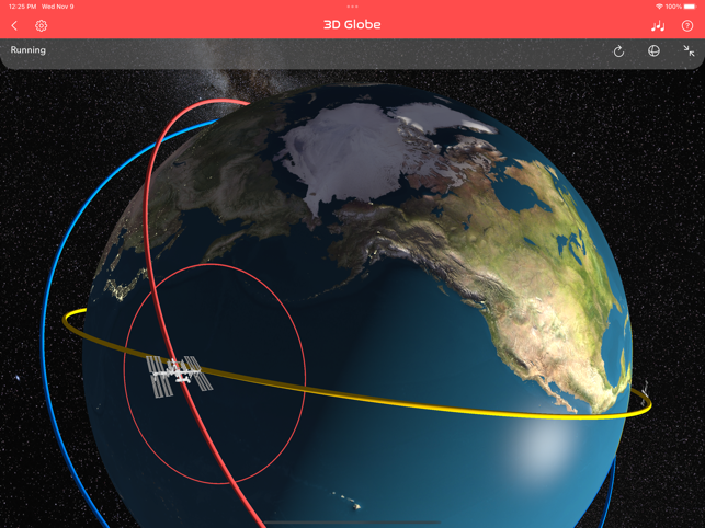 ‎Captura de pantalla 3D del rastreador en tiempo real de la ISS