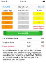 GB Gas Purging Calculator screenshot