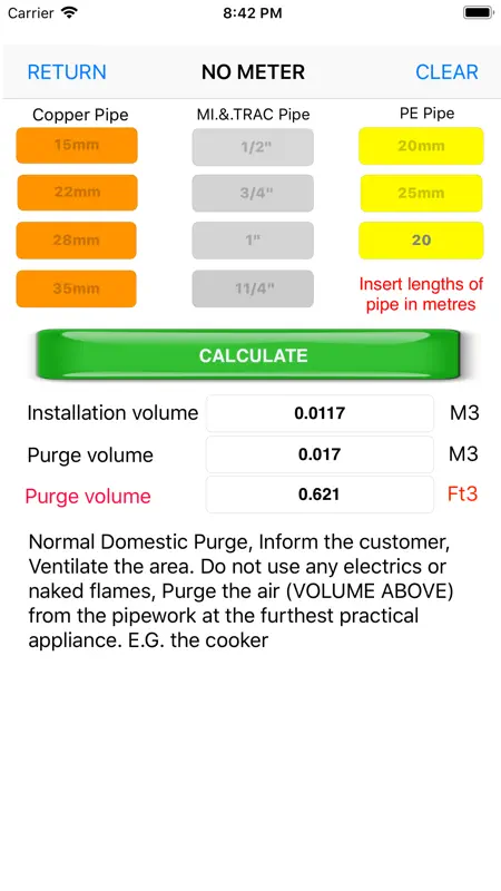 GB Gas Purging Calculator screenshot 3 of 3