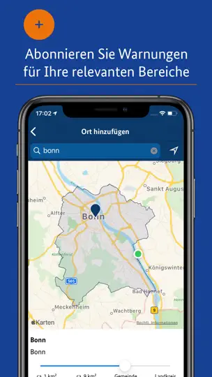 Screenshot von NINA auf dem iPhone 2