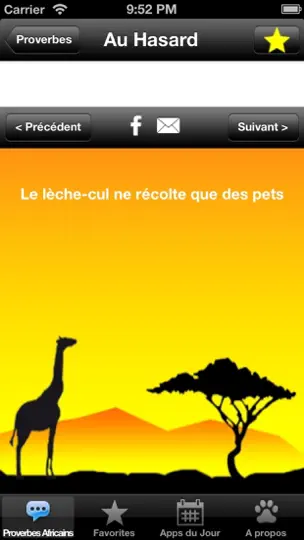 Capture d'écran de Proverbes Africains sur iPhone 2